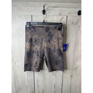 Joylab Womens Small Brown Tie-Dye High-Waisted Bike Shorts with Pocket